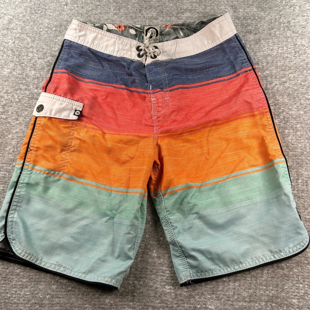 Rip Curl Surf Craft Mens Striped Board Shorts Multicolor Size 27 Beachwear